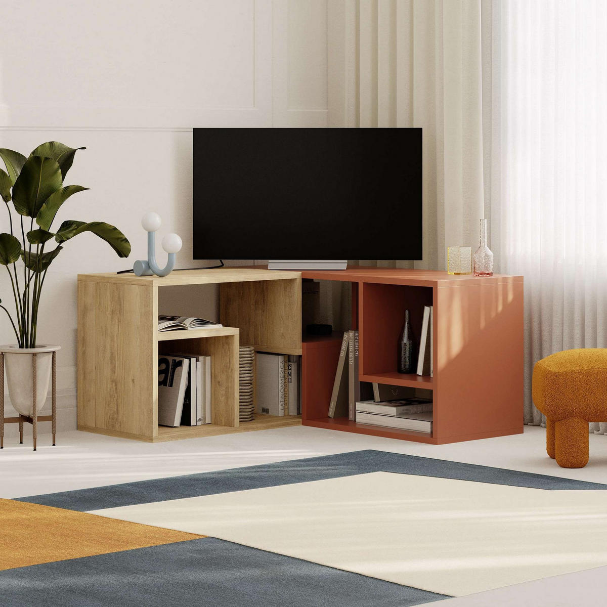 TV-MÖBEL glis Terrakotta - Rot, Holz (35/44/145cm) - Habitat Garten