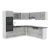 ECKKÜCHE R-Line Beton/Weiß 237 x 247 cm, AP Anthrazit - Schieferfarben/Weiß, Holzwerkstoff (247/81.6/60cm) - Vicco