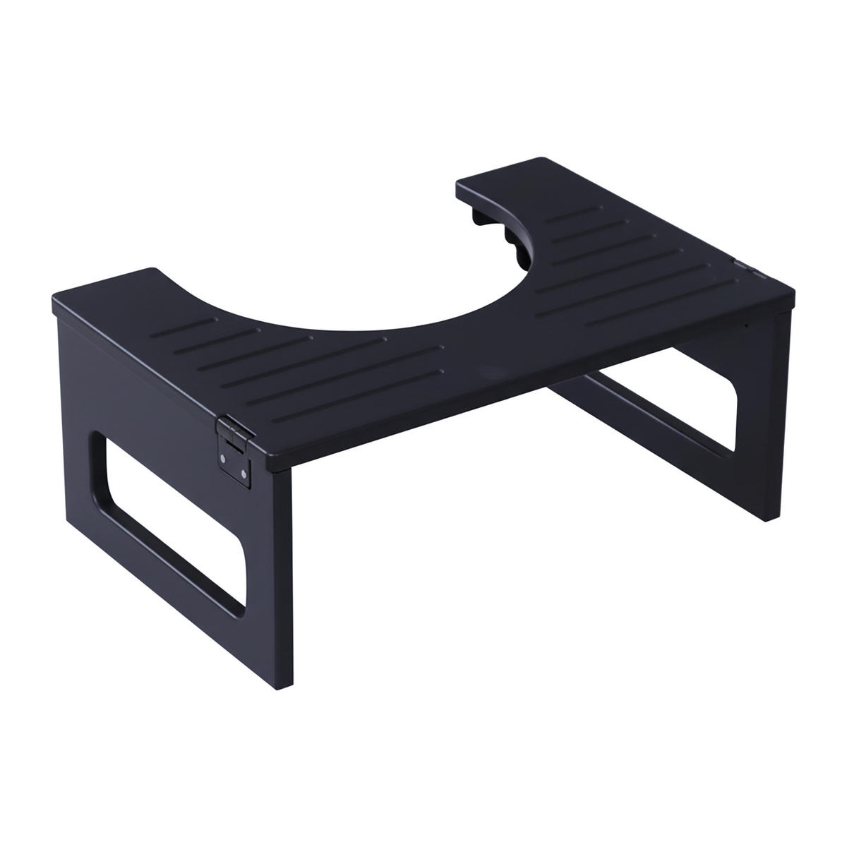 TOILETTENHOCKER - Schwarz, Holz/Kunststoff (43/18/27.5cm) - Relaxdays