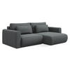 ECKSOFA mit Schlaffunktion Strukturstoff Stoff Grau - Schwarz/Grau, Kunststoff/Textil (240/149cm) - LaMiaSofa