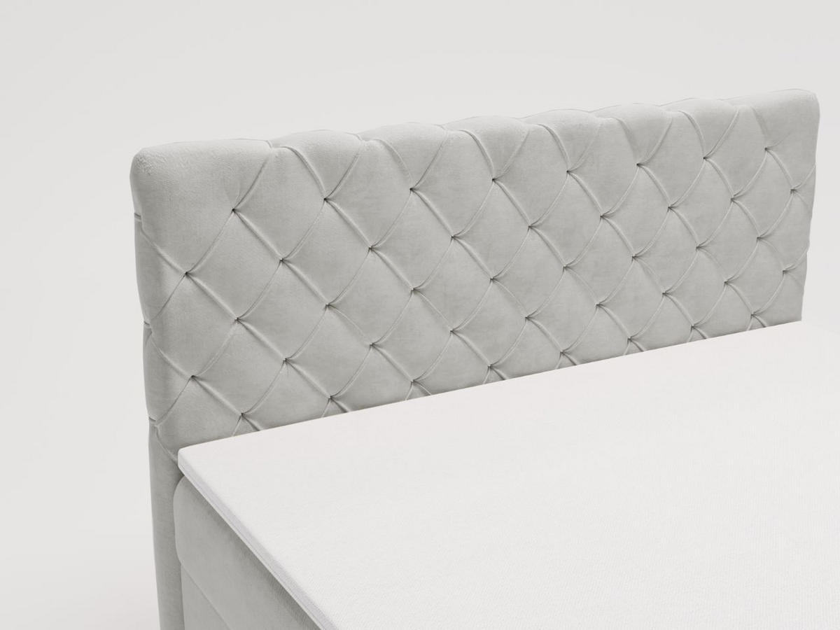 BOXBETT Lunaris 180x200 Hellgrau - Hellgrau, Holz/Textil (180/200cm) - Graingold