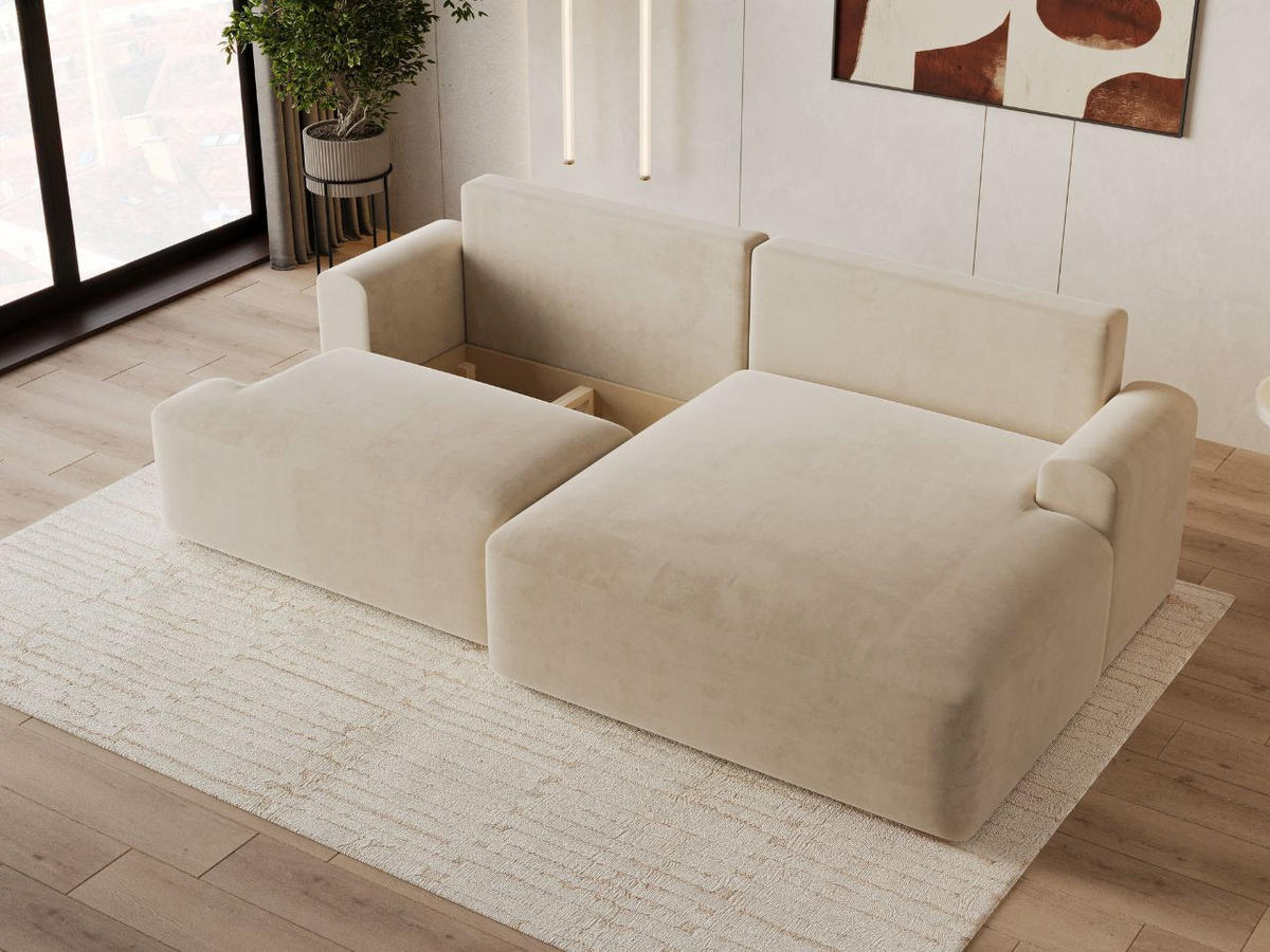 ECKSOFA Serene Beige Rechts - Beige, Holz/Textil (145/259cm) - Graingold