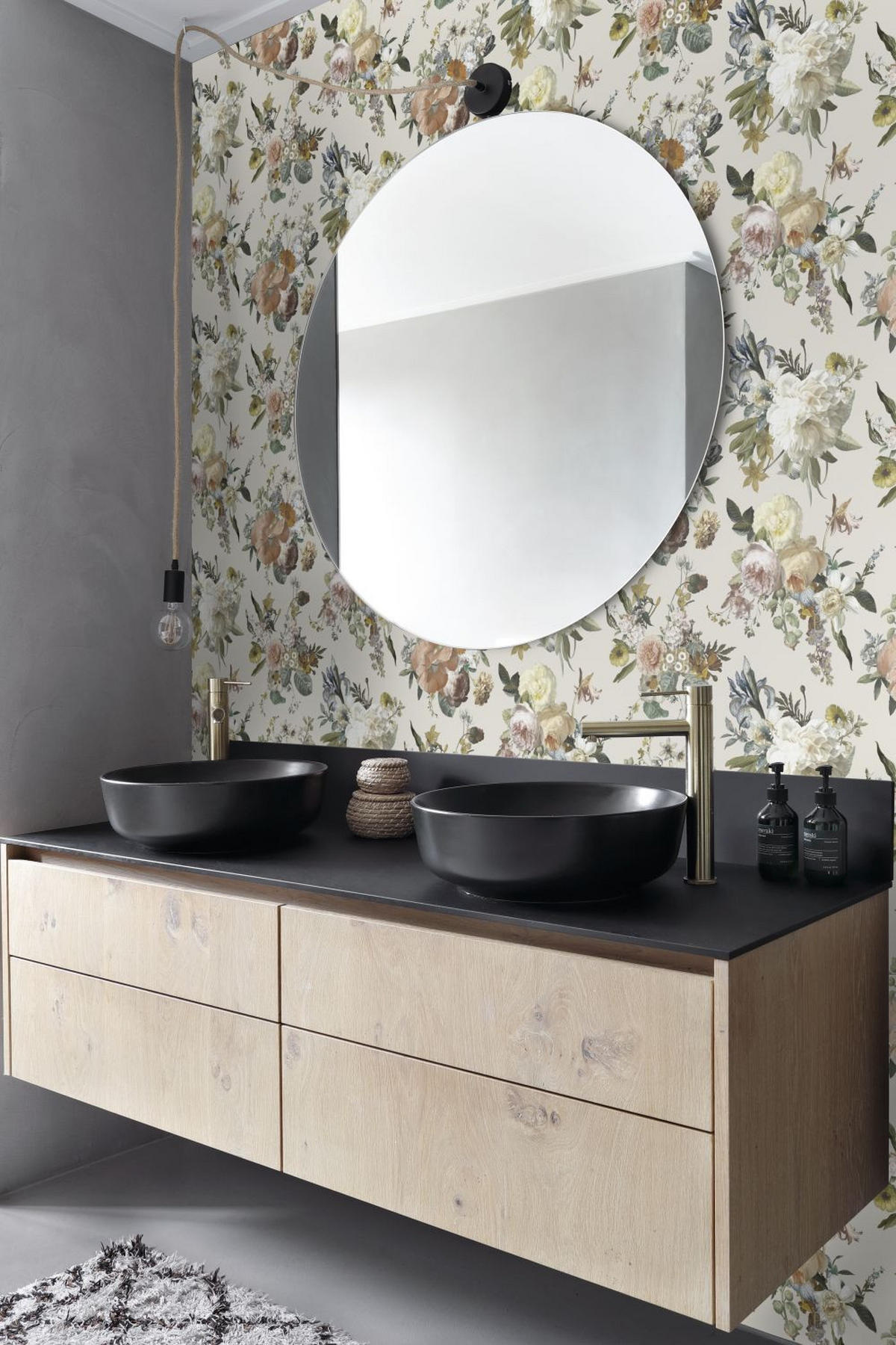 TAPETE Blumenmuster 53 cm x 10.05 m - Beige, Papier (53/1000cm) - ESTAhome
