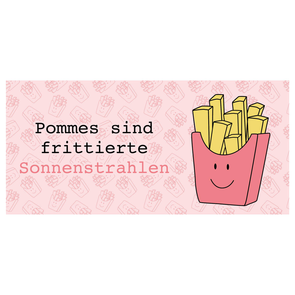 KAFFEEBECHER Pommes sind frittierte Sonnenstrahlen Rosa/Weiß 320ml - Rosa, Keramik (0.32L) - United Labels