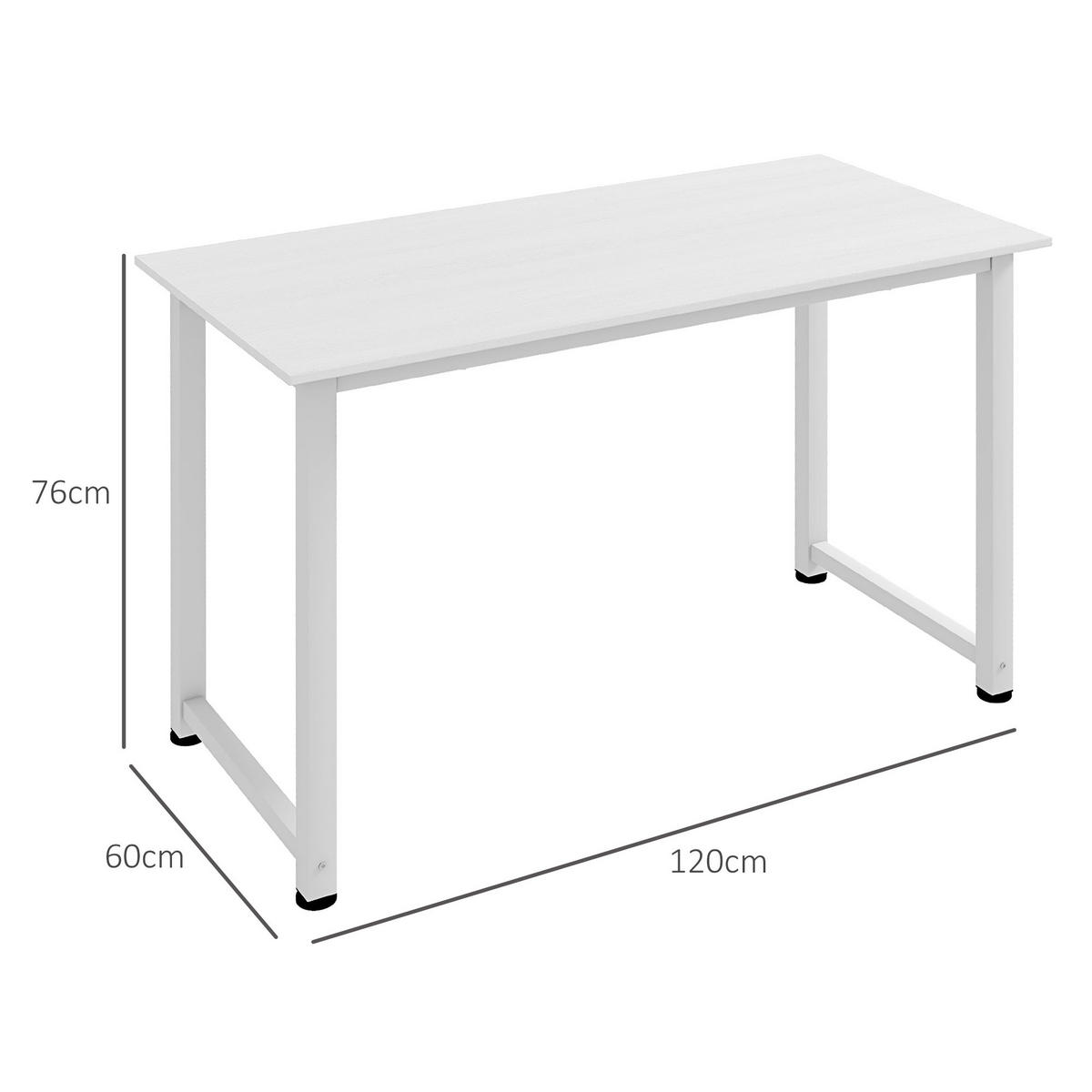 COMPUTERTISCH Weiß mit Metallgestell 120/60/76 cm - Weiß, Holzwerkstoff (60/120/76cm) - PANGIVO