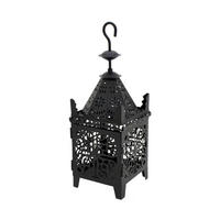 DEKORATIVES LATERNEN SET, 2 pieces Schwarz 14/14/38 cm - Schwarz, Metall (14/38/14cm) - Mobili Rebecca