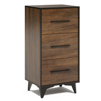 SCHUBLADENKOMMODE Frida Shirin Walnuss / schwarz 47,3 / 40,3 / 94,5cm - Walnussfarben/Schwarz, Holz/Holzwerkstoff (47.3/94.5/40.3cm) - Feldmann-Wohnen