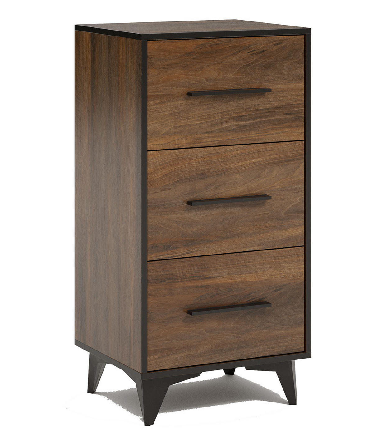 SCHUBLADENKOMMODE Frida Shirin Walnuss / schwarz 47,3 / 40,3 / 94,5cm - Walnussfarben/Schwarz, Holz/Holzwerkstoff (47.3/94.5/40.3cm) - Feldmann-Wohnen