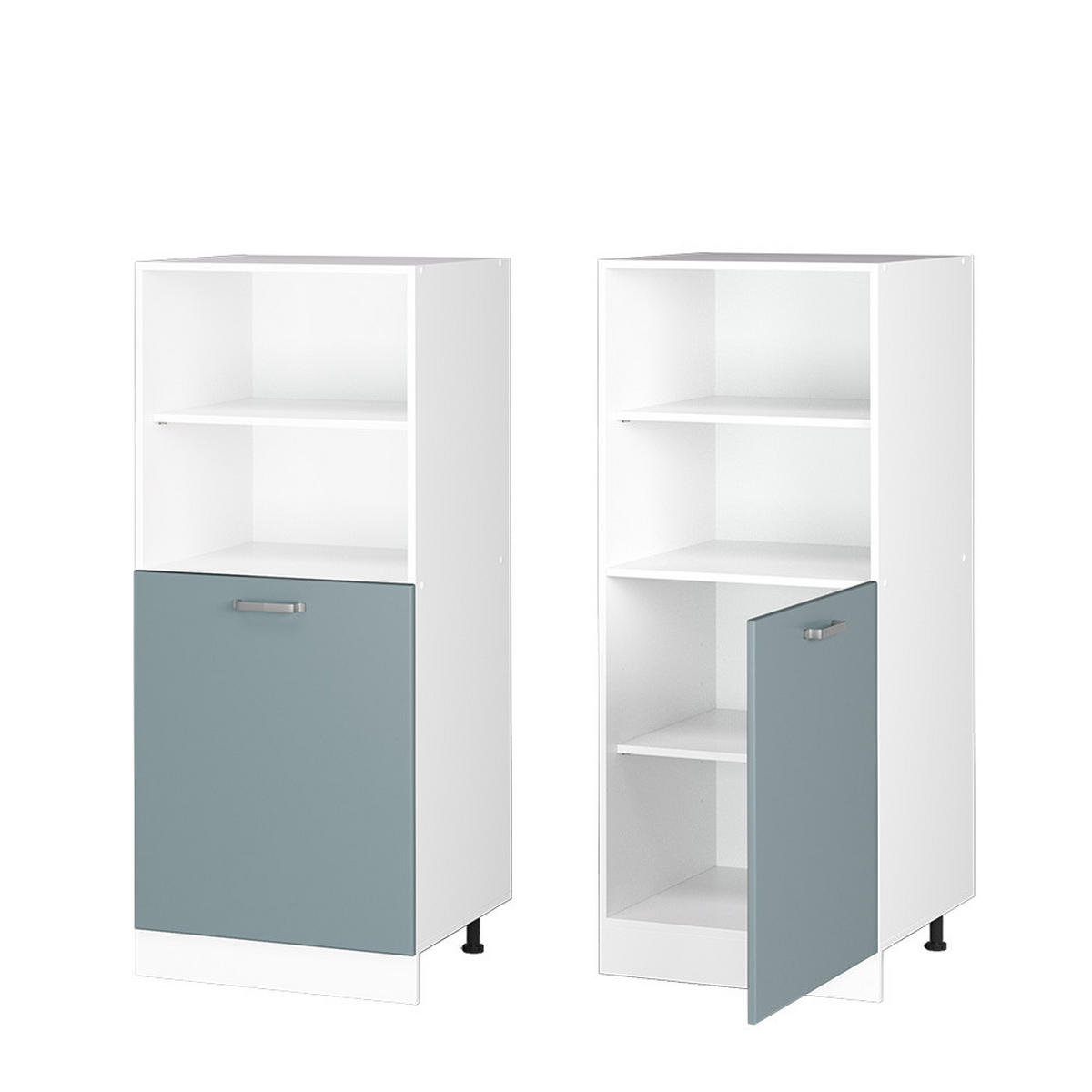 HERDUMBAUSCHRANK R-Line Blau-Grau 60 cm - Blaugrau/Weiß, Holzwerkstoff (60/143/57cm) - Vicco