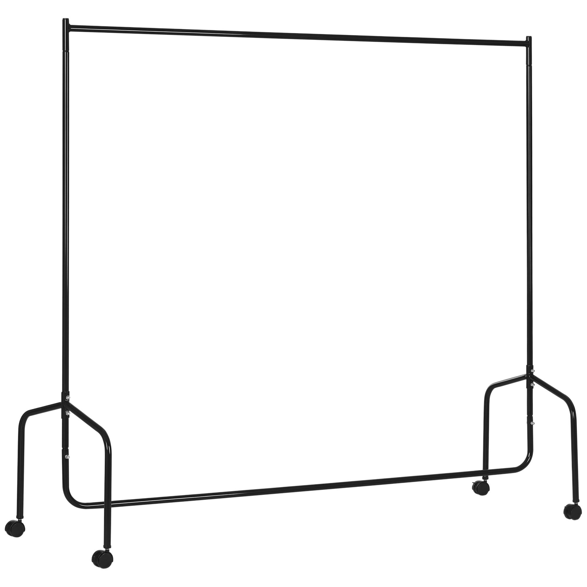 KLEIDERSTÄNDER mit Rollen 180/60/170 cm schwarzer - Weiß, Metall (180/170/60cm)
