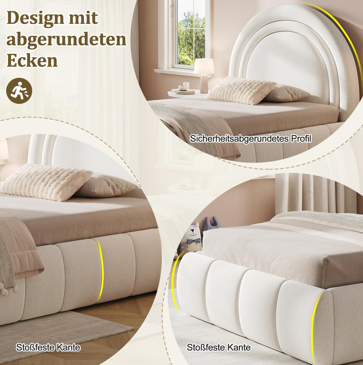 POLSTERBETT 90/200 cm Beige mit Hydraulik und Lattenrost ohne Matratze - Beige, Textil (90/200cm) - MIVRAY