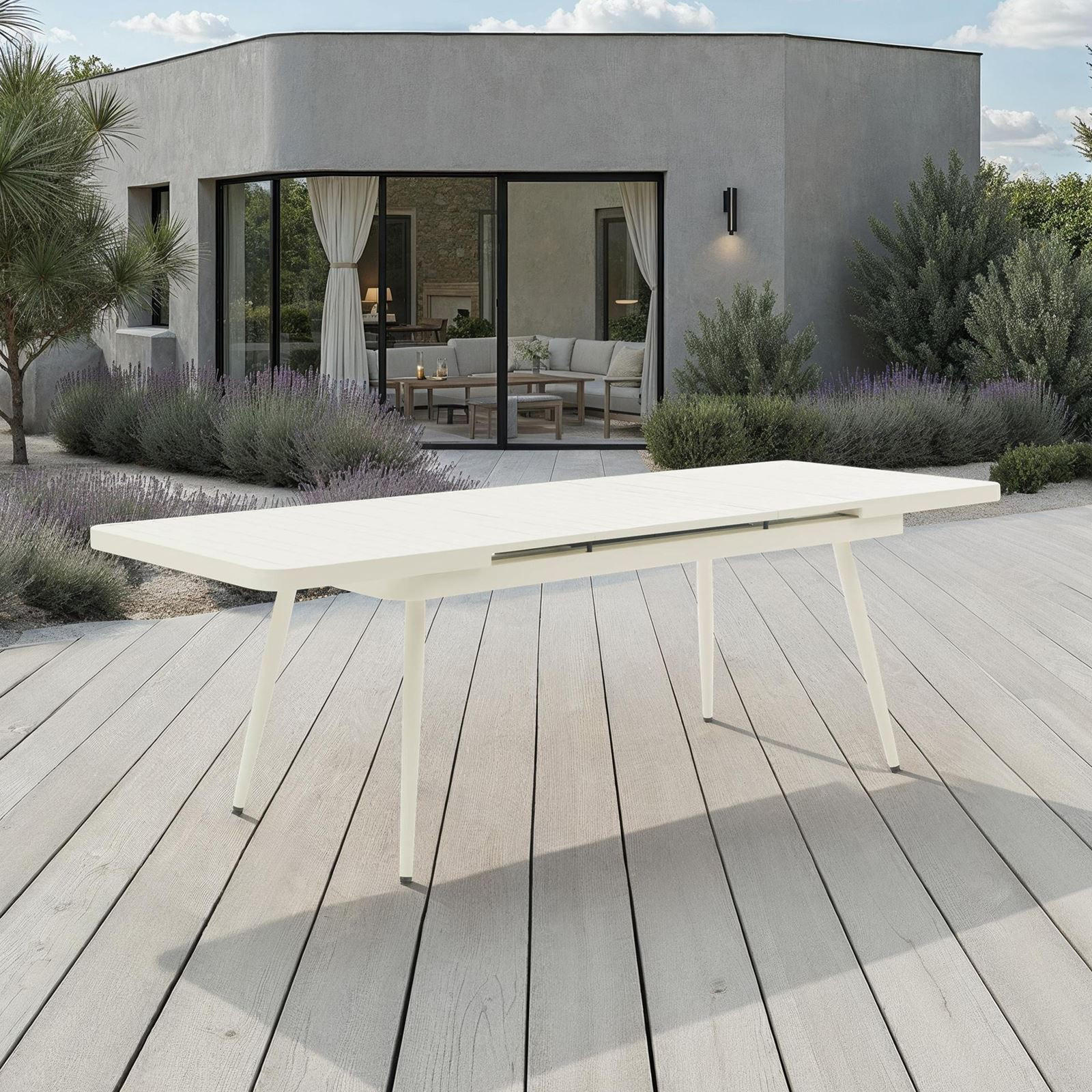 GARTENTISCH SUNNY - Weiß, Metall (90/180/79cm) - IDIMEX