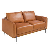 SOFA 2-Sitzer-Sofa aus braunem Leder 164/88/83 cm - Dunkelgrau/Braun, Leder (164/83/88cm) - ANGEL CERDA