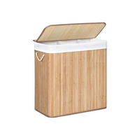 WÄSCHEKORB MIT DECKEL - Eukalyptusholzfarben, Holz (40/62/60cm) - Hansiro