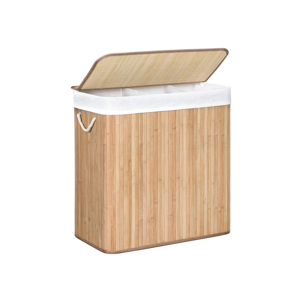 WÄSCHEKORB MIT DECKEL - Eukalyptusholzfarben, Holz (40/62/60cm) - Hansiro