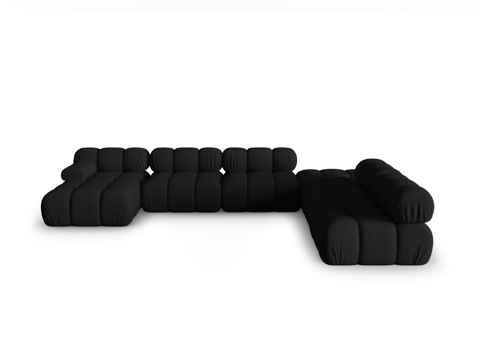 PANORAMASOFA modular rechts Bellis aus 3D-Stoff schwarz 7 Sitzplätze - Schwarz, Textil (282/70/376cm) - Micadoni