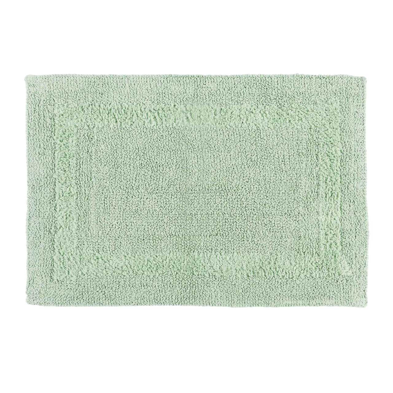 BADEMATTE 70/120 cm, 100% Baumwolle, wendbar - Salbeigrün, Textil (70/120cm) - Homescapes