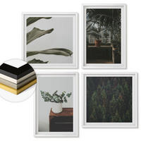 WANDBILDER 4er-Set - 50x50 cm & 40x60 cm Weißer Rahmen - Rustikale Topfpflanzen - Weiß, Kunststoff (50/50cm) - ArtPrintCave