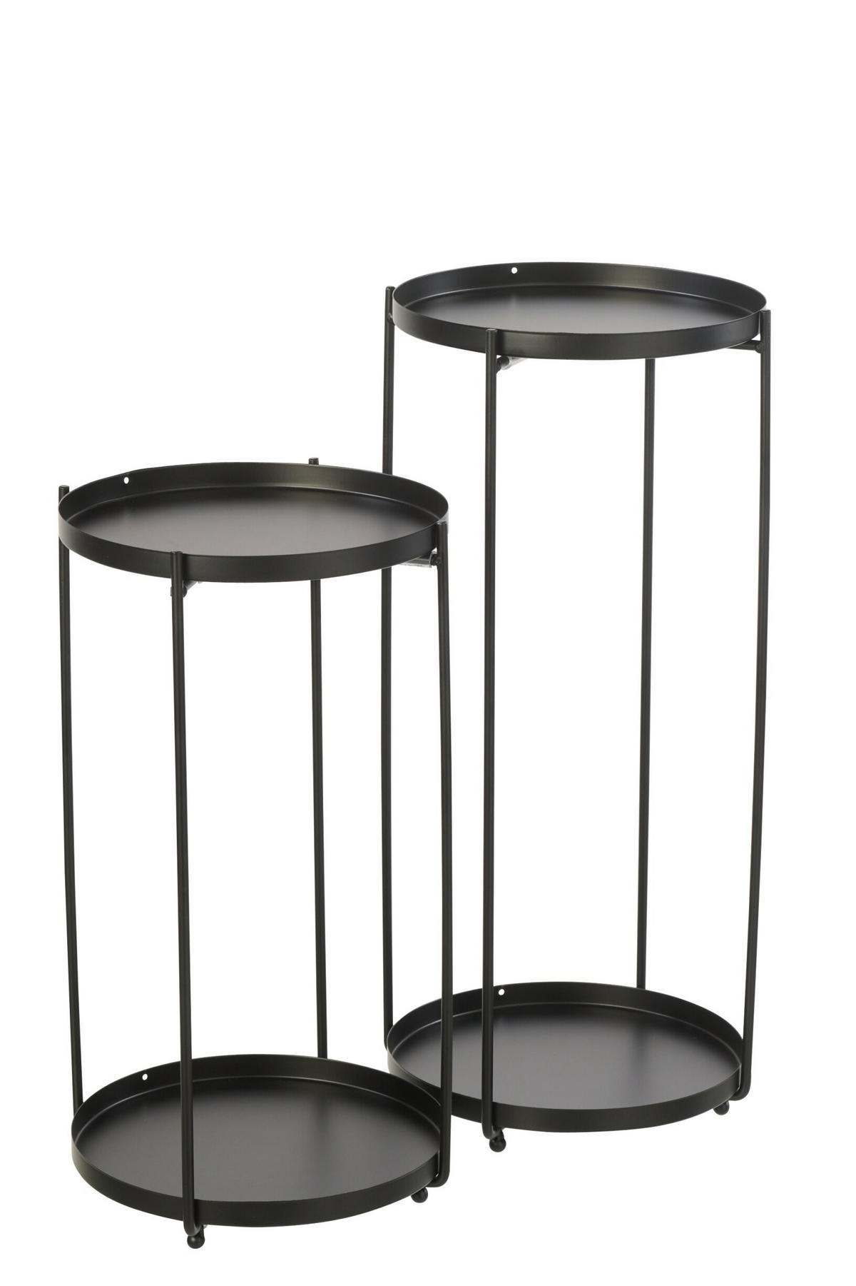 BEISTELLTISCH RUND - Schwarz, Metall (27/27/57.5cm) - J-Line