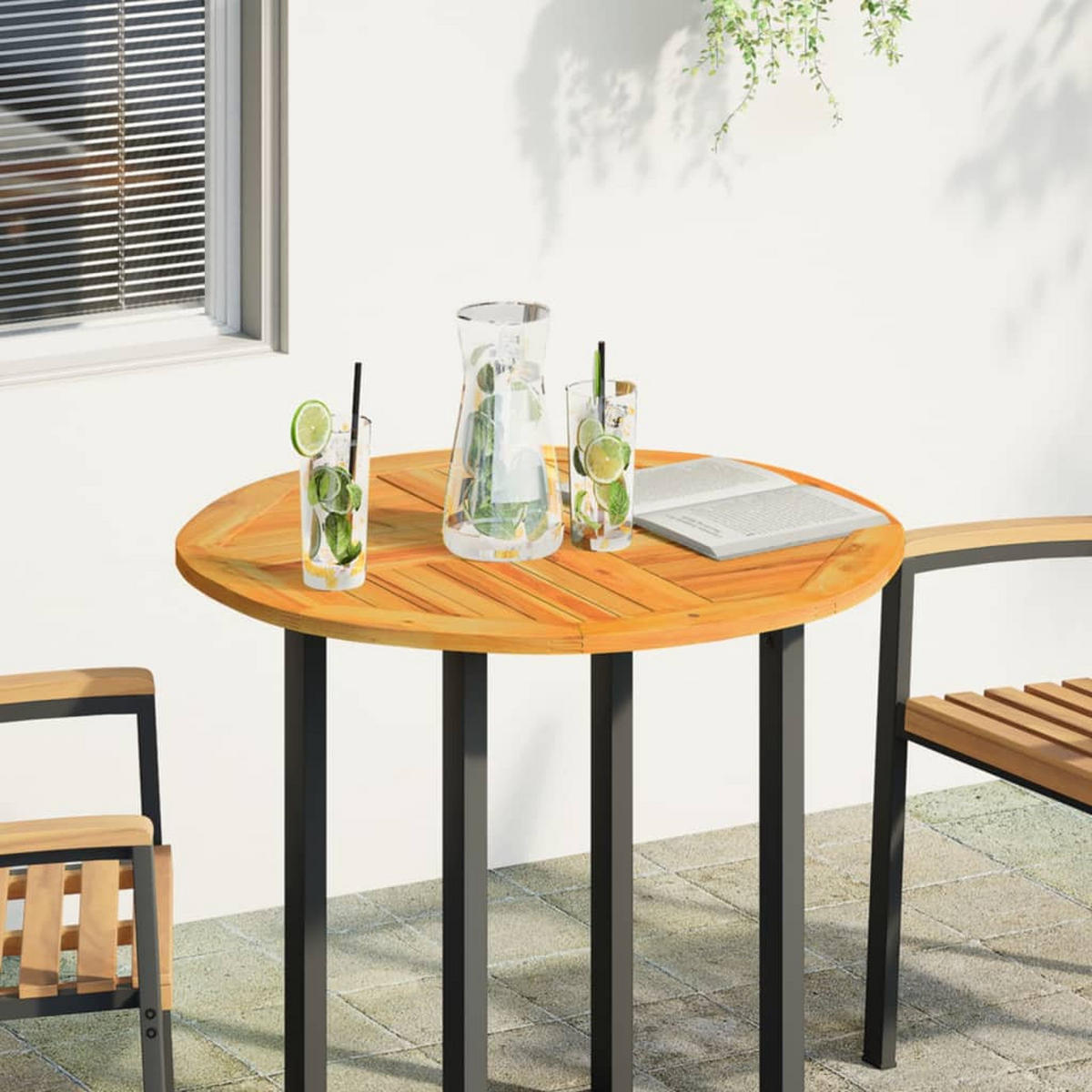 TISCHPLATTE Ø80/2,2 Cm Rund Massivholz Akazie - Braun, Holz (80/80/2.2cm) - vidaXL