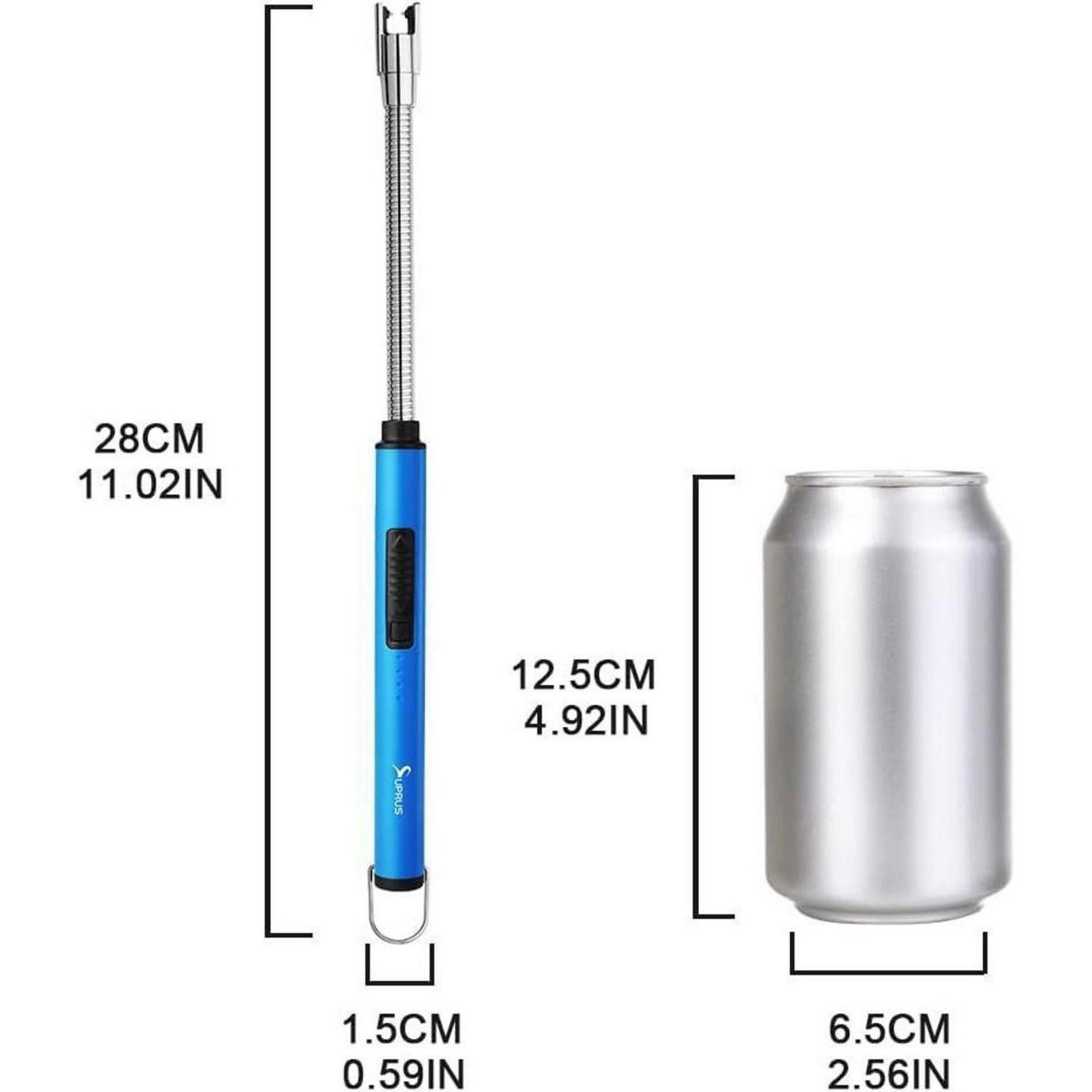 KERZENANZÜNDER elektrisch mit flexiblem Hals blau - Blau, Metall (4.3/1.7/26.8cm)