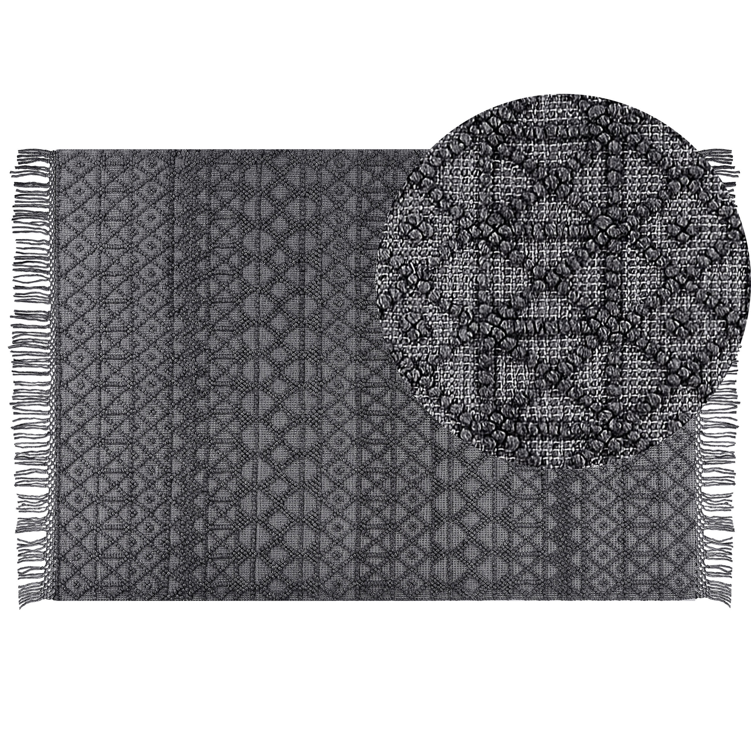 KURZFLOR-TEPPICH Alucra 230/160 cm - Schwarz, Textil (160/230cm) - Beliani