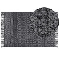 KURZFLOR-TEPPICH Alucra 230/160 cm - Schwarz, Textil (160/230cm) - Beliani