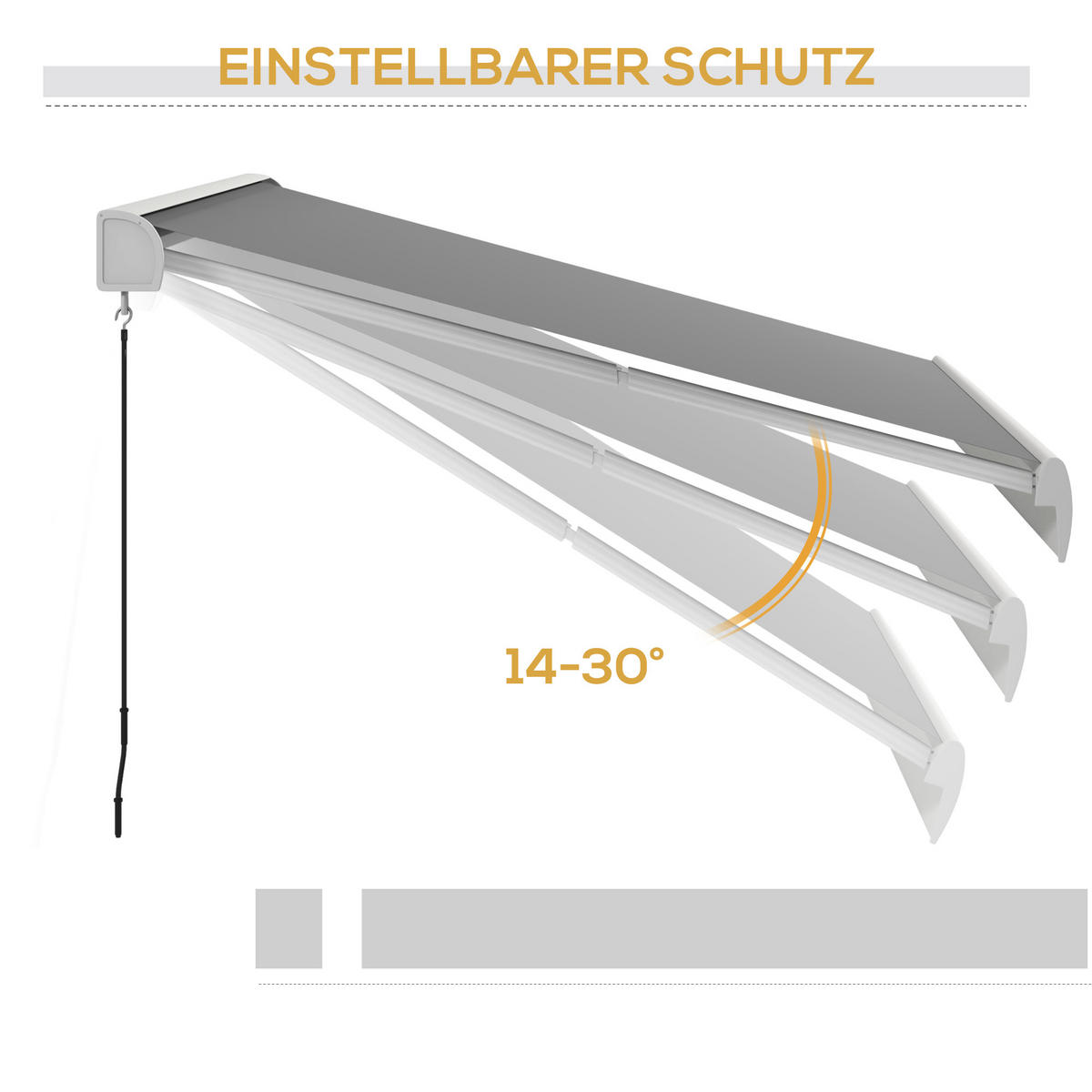 GELENKARMMARKISE Alu Hellgrau - Hellgrau, Kunststoff/Metall (250/150/295cm) - Outsunny