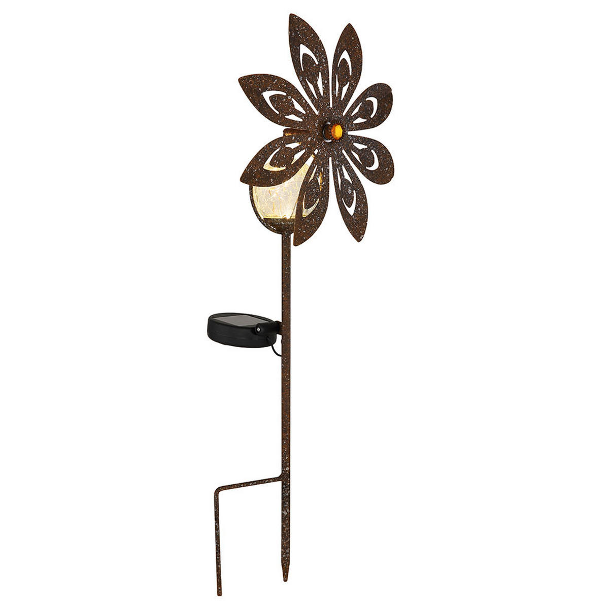 LED AUSSENLEUCHTE Metall Rostoptik Braun - Braun, Glas (20/9/50cm) - Globo Lighting