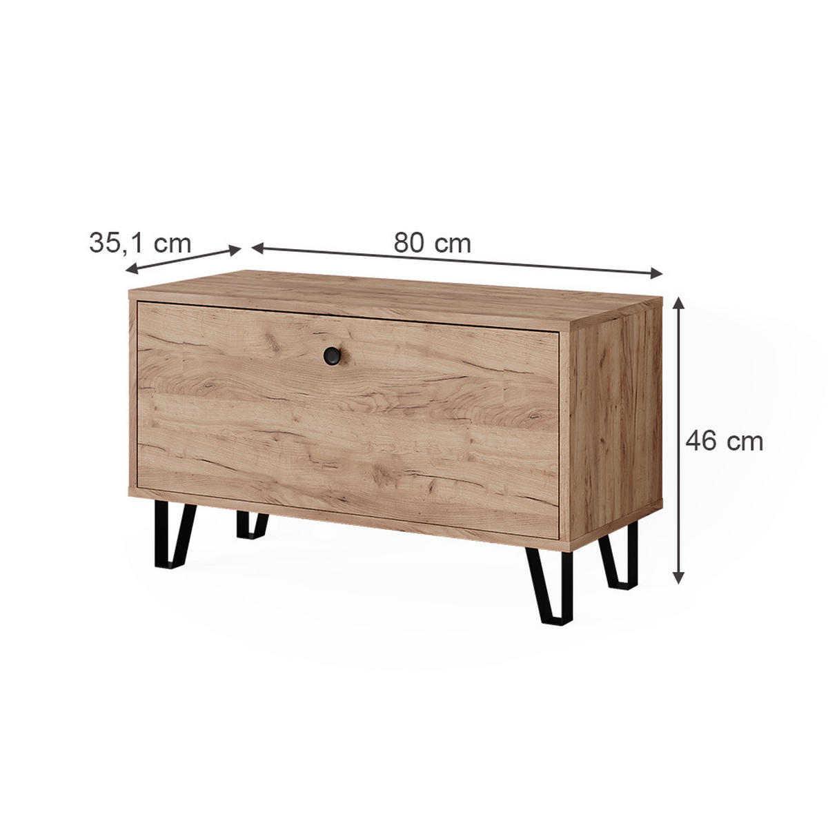 SITZBANK Siri Goldkraft Eiche 80 x 46 cm - Eiche Wotan, Holzwerkstoff (80/46/35.1cm) - Vicco