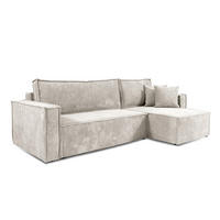 ECKSOFA Ezekiel 3 Sitzplätze Gebrochenes Weiß - Weiß, Holz (236/145cm) - Petits-meubles