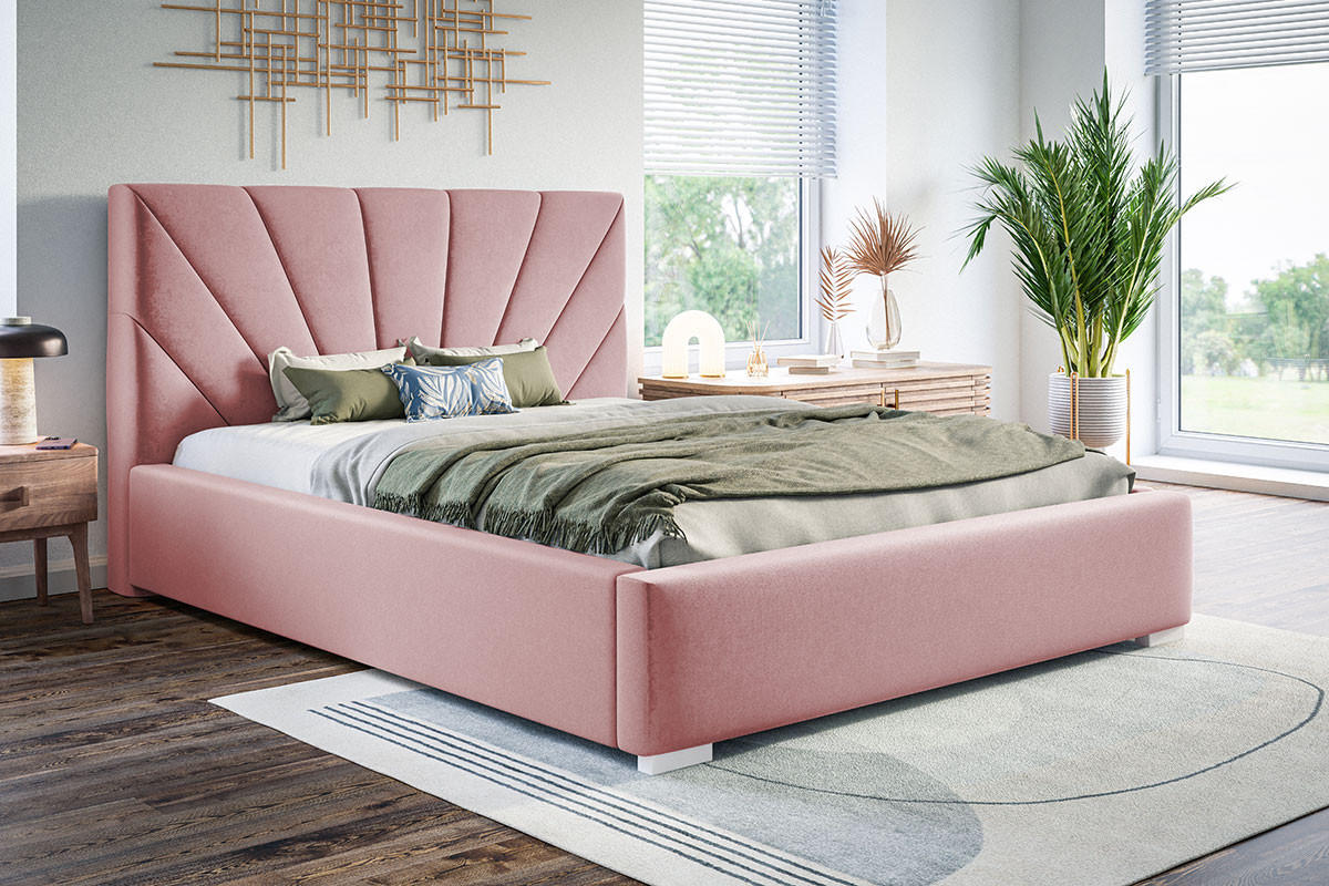 BETT Rosa BEN 9 Mit Bettkasten 120x200 cm - Rosa, Textil (120/200cm) - Sepro Meble