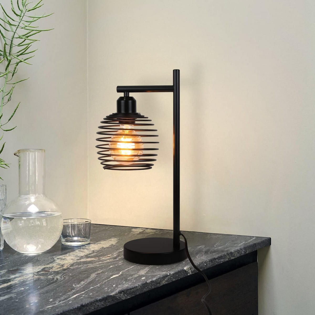 STOLNÍ lampa Abelt 15/20/42,6 cm - černá, kov (15/20/42.6cm) - Nettlife