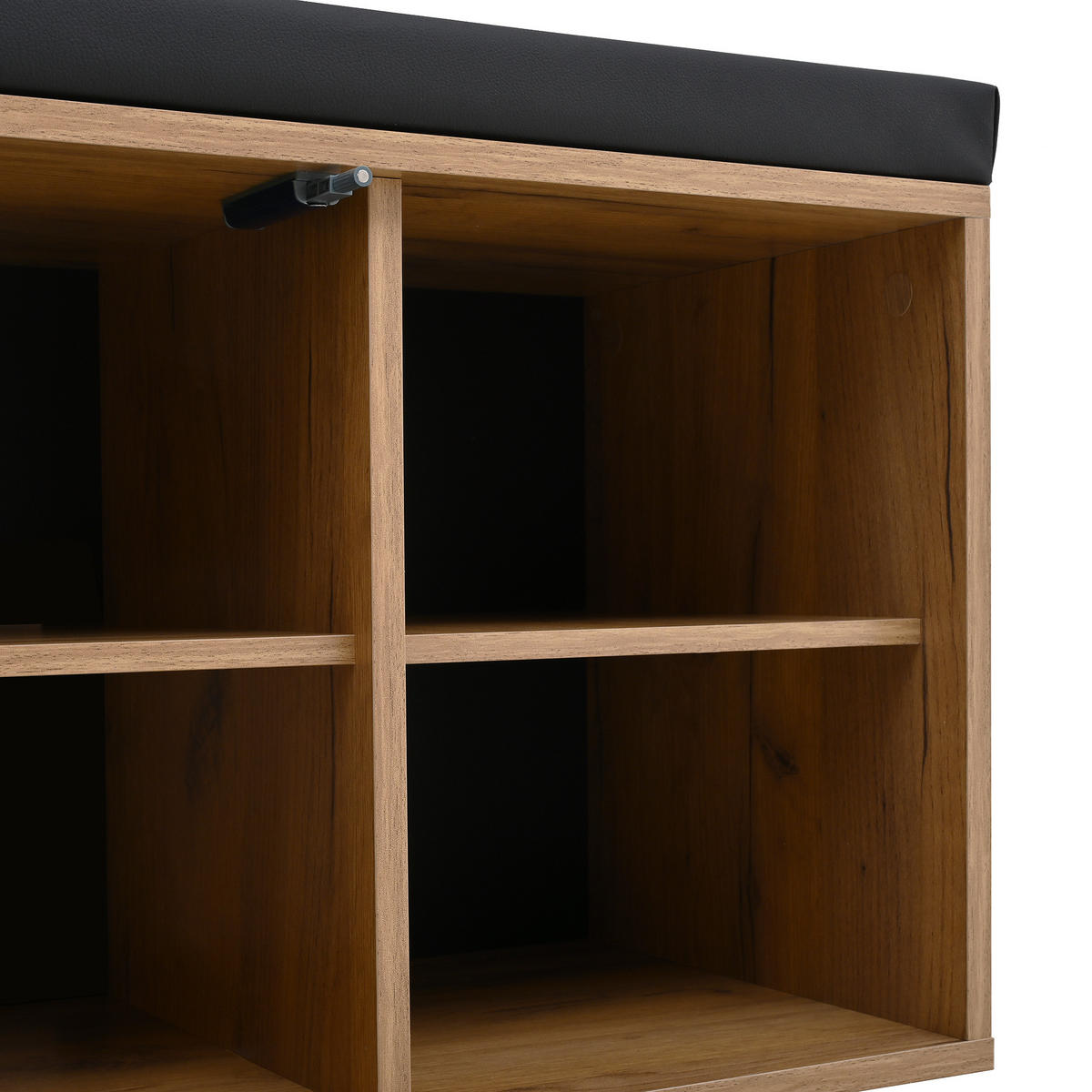 GARDEROBE Schuhschrank 2 Türen mit Haken B70xT36xH146 Schwarz Natur - Multicolor, Holzwerkstoff (36/146/70cm) - FLIEKS