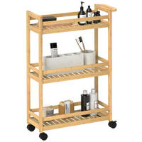 SERVIERWAGEN DE-08502 3 Etagen Bambus - Naturfarben, Naturmaterialien (20/75/55cm) - ComfortXL