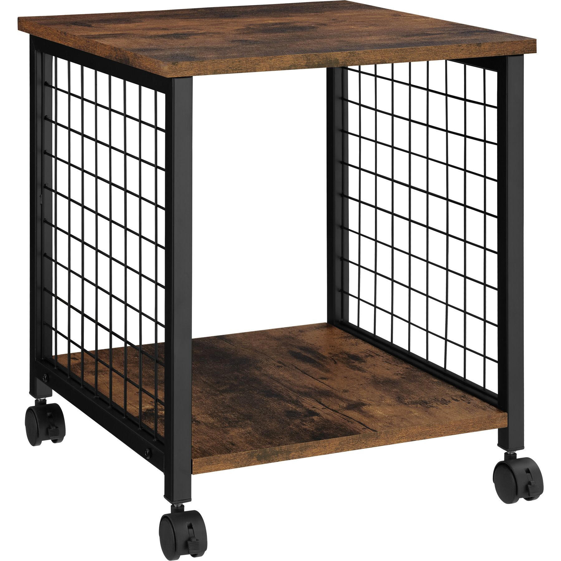 BEISTELLTISCH Gary,40 x 40 x 48 cm,Industrial Holz dunkel, rustikal - Rostfarben, Holzwerkstoff (40/40/48cm) - tectake