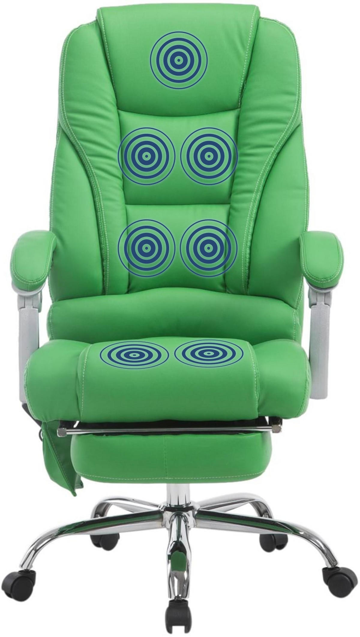 CHEFSESSEL Lederlook grün - Grün, Textil/Metall (68/118/64cm) - CLP