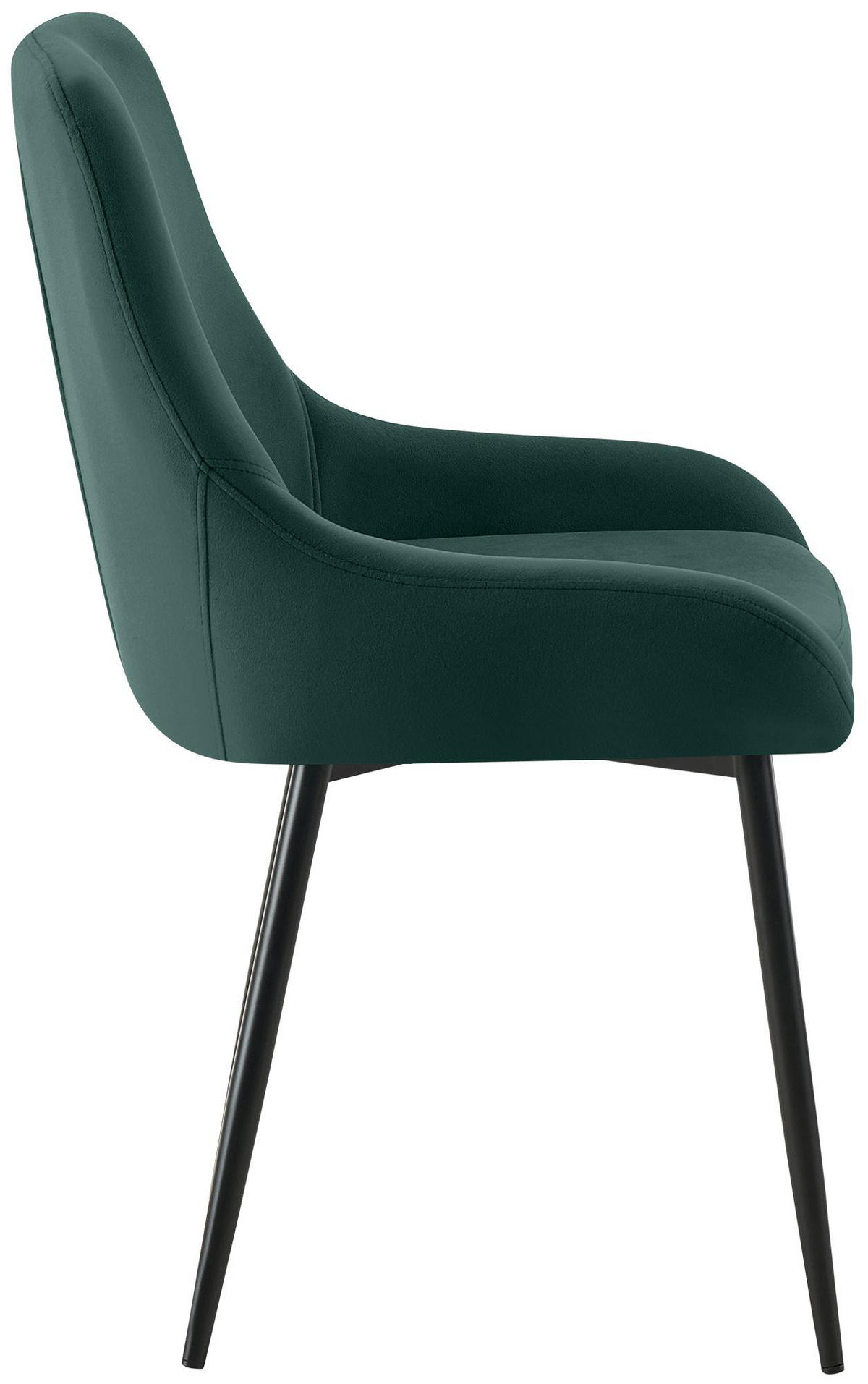 ESSZIMMERSTUHL 2er Set Samt Grün - Schwarz/Grün, Textil (50/86/53cm) - CLP