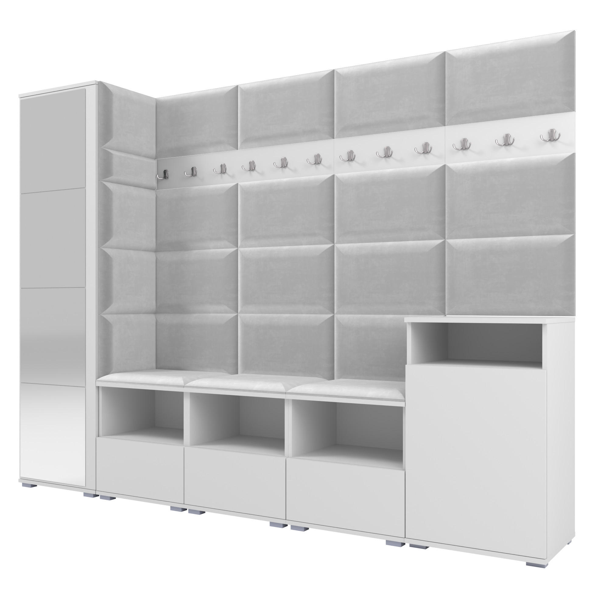 Ravio Garderobe Weiß, Hellgrau 250x187x40 cm