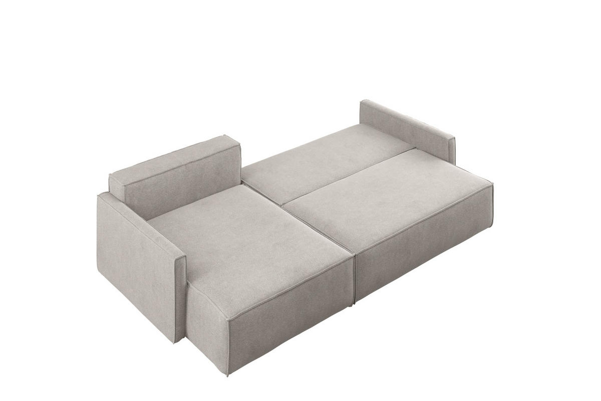 SCHLAFSOFA Carlos L-Form, Ecksofa Mit Bettkasten Und Schlaffunktion Stoff Salvador Links Hellgrau - Hellgrau, Holz/Textil (142/83/250cm) - Kaiser Möbel