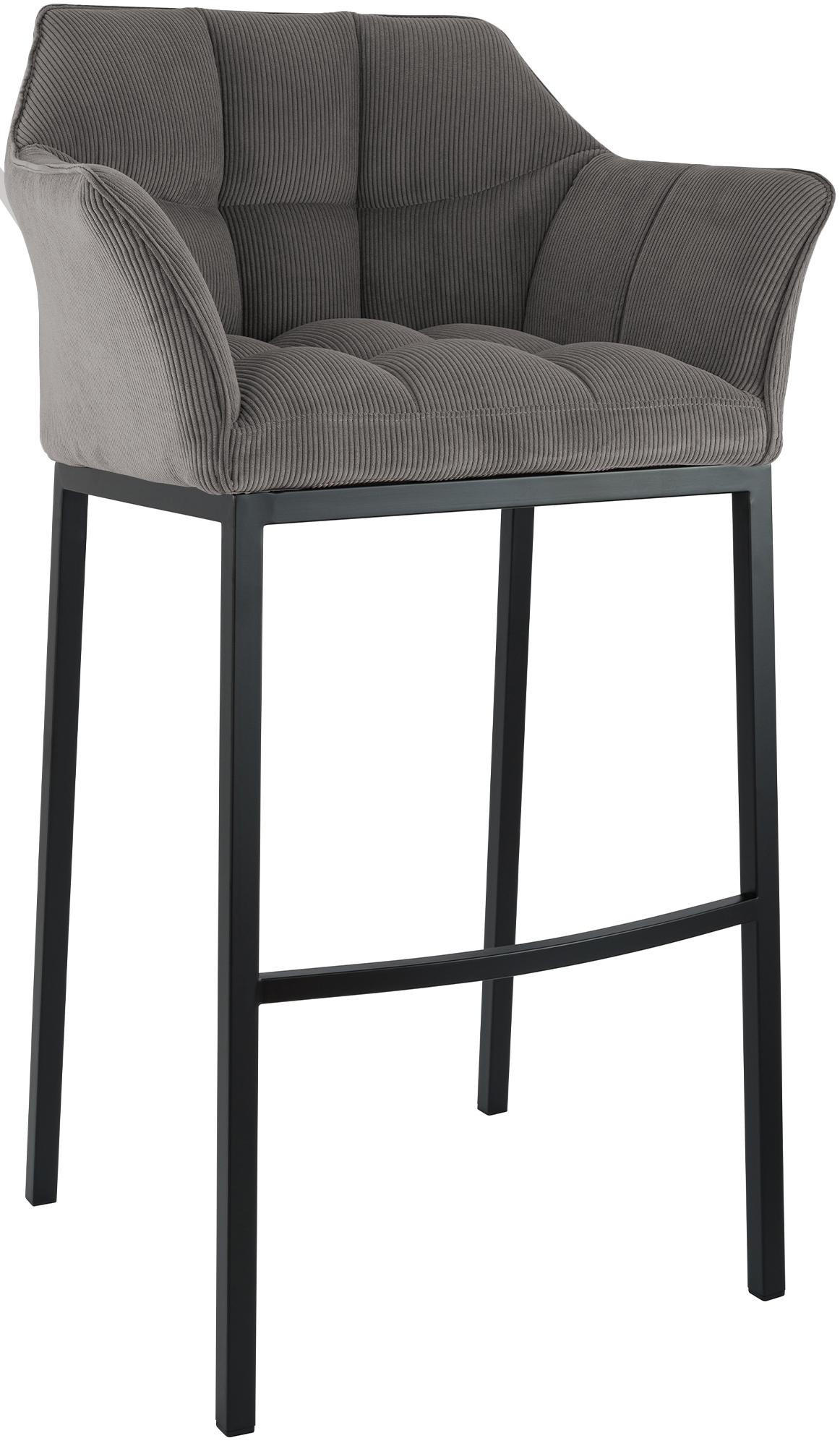 BARHOCKER Damaso Cordbezug 110x64x48 cm taupe - Taupe, Metall (64/110/48cm) - furnicato