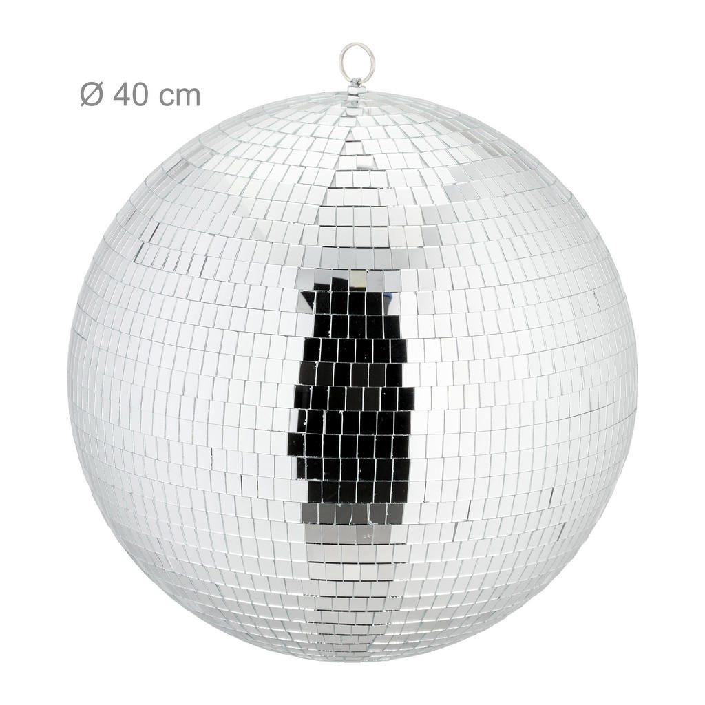 Thumbnail - Relaxdays Discokugel, Silber, Textil, Glas, 40x44x40 cm, Dekoration