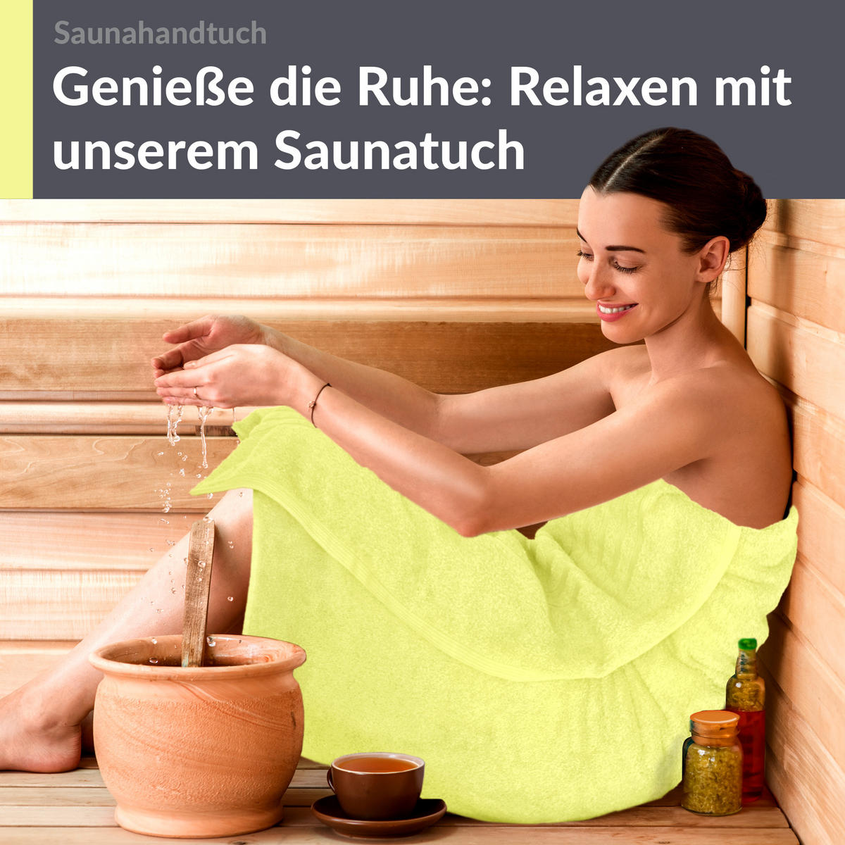 BADETUCH London Anis Grün 100x200 cm - Hellgelb, Textil (100/200cm) - Lashuma