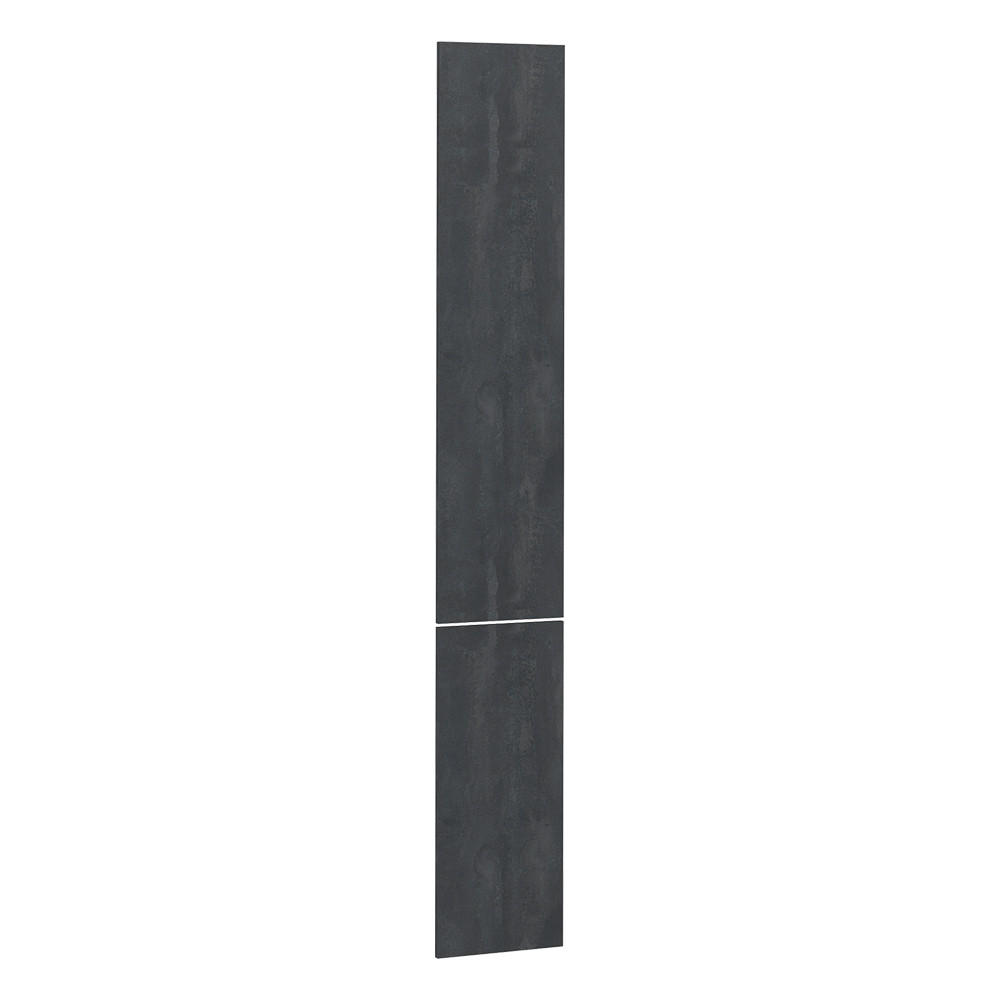 KÜCHENFRONT R-Line Schwarz Beton 29.6 x 196 cm Möbelfront für den Apothekerhochschrank - Schwarz, Holzwerkstoff (29.6/196/1.6cm) - Vicco