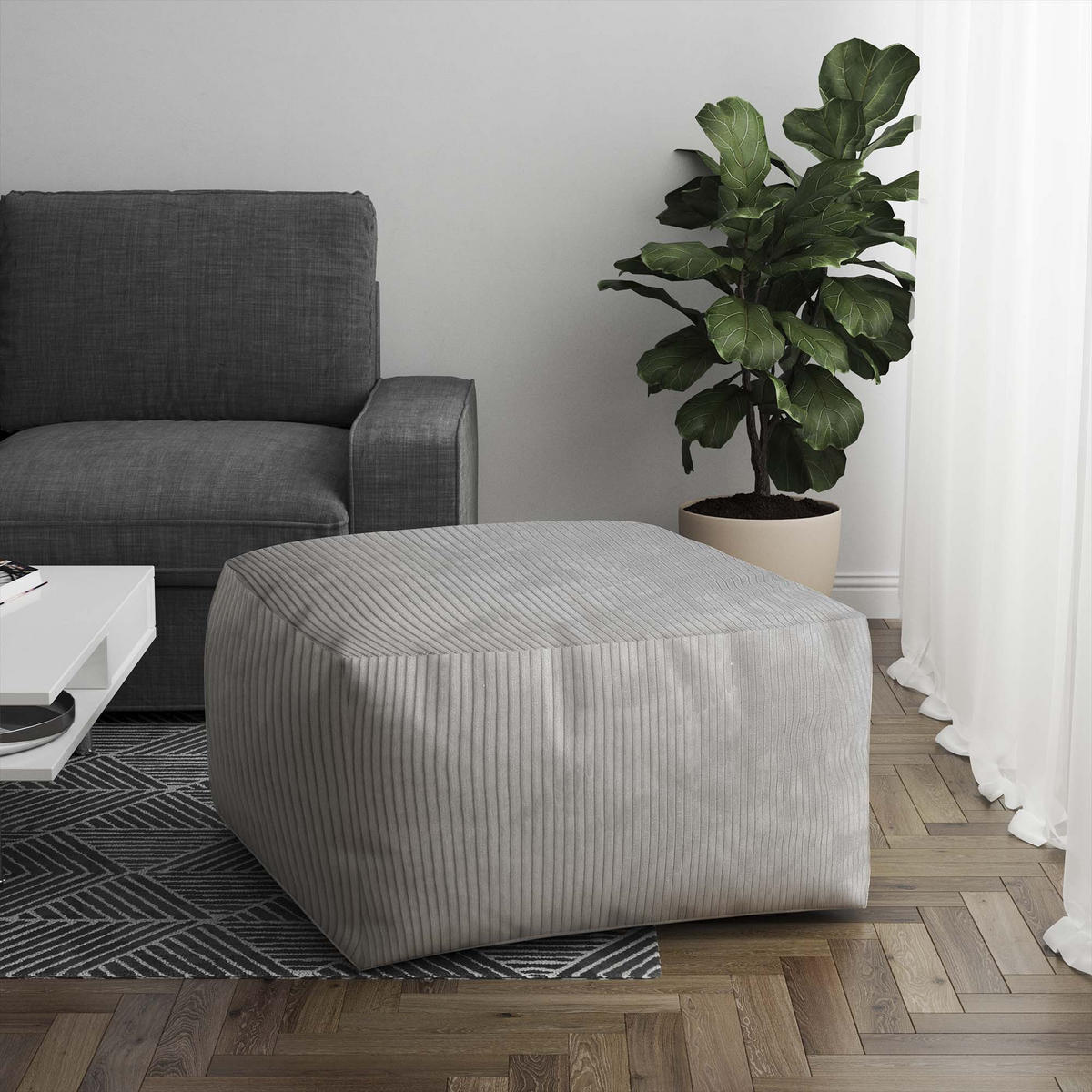 SITZSACK COMFORT Cool Gray - Hellgrau, Textil (70/40/70cm) - Dreamroots