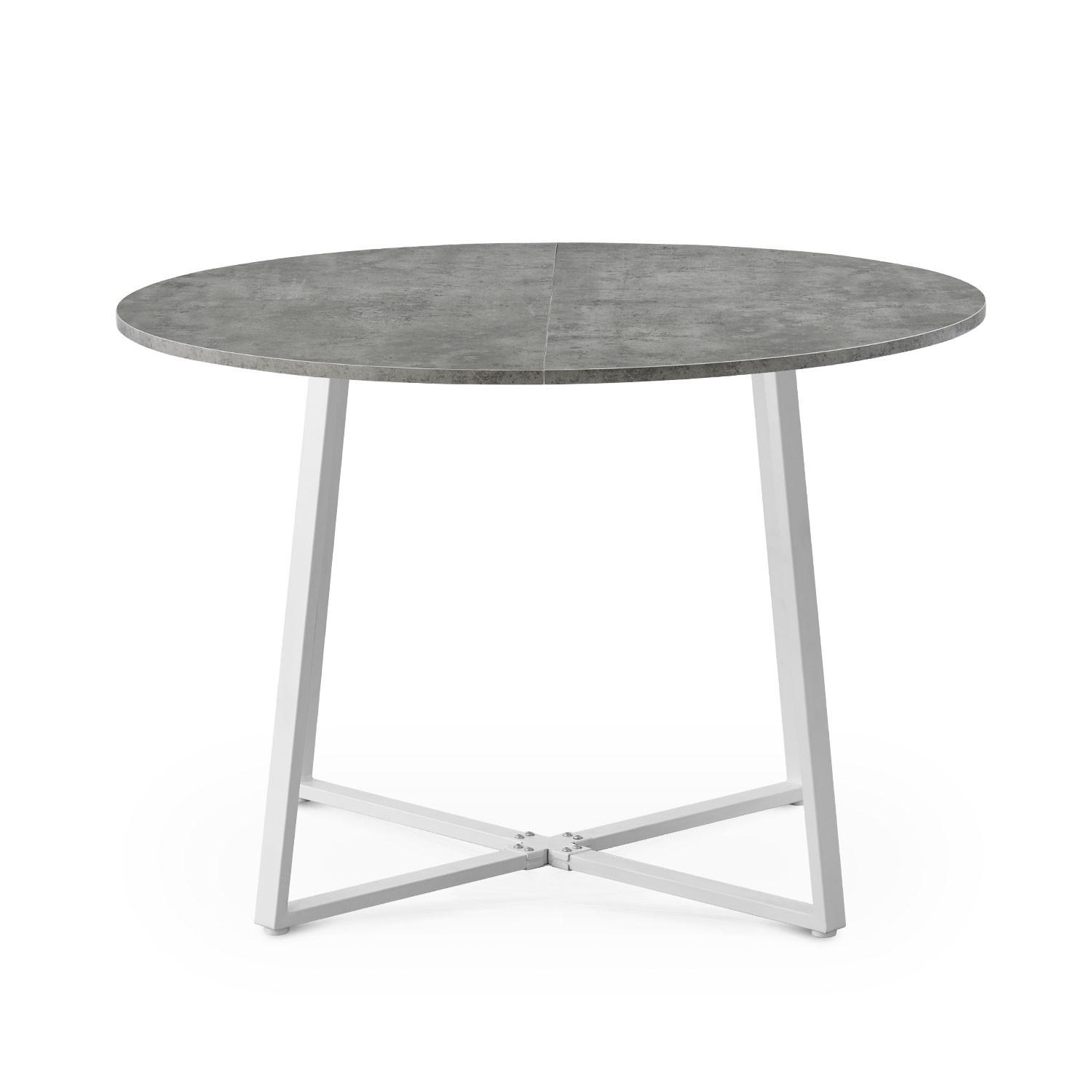 ESSTISCH NOA Beton, 110/110/76 cm - Weiß/Grau, Holzwerkstoff/Metall (110/110/76cm) - B&D Home