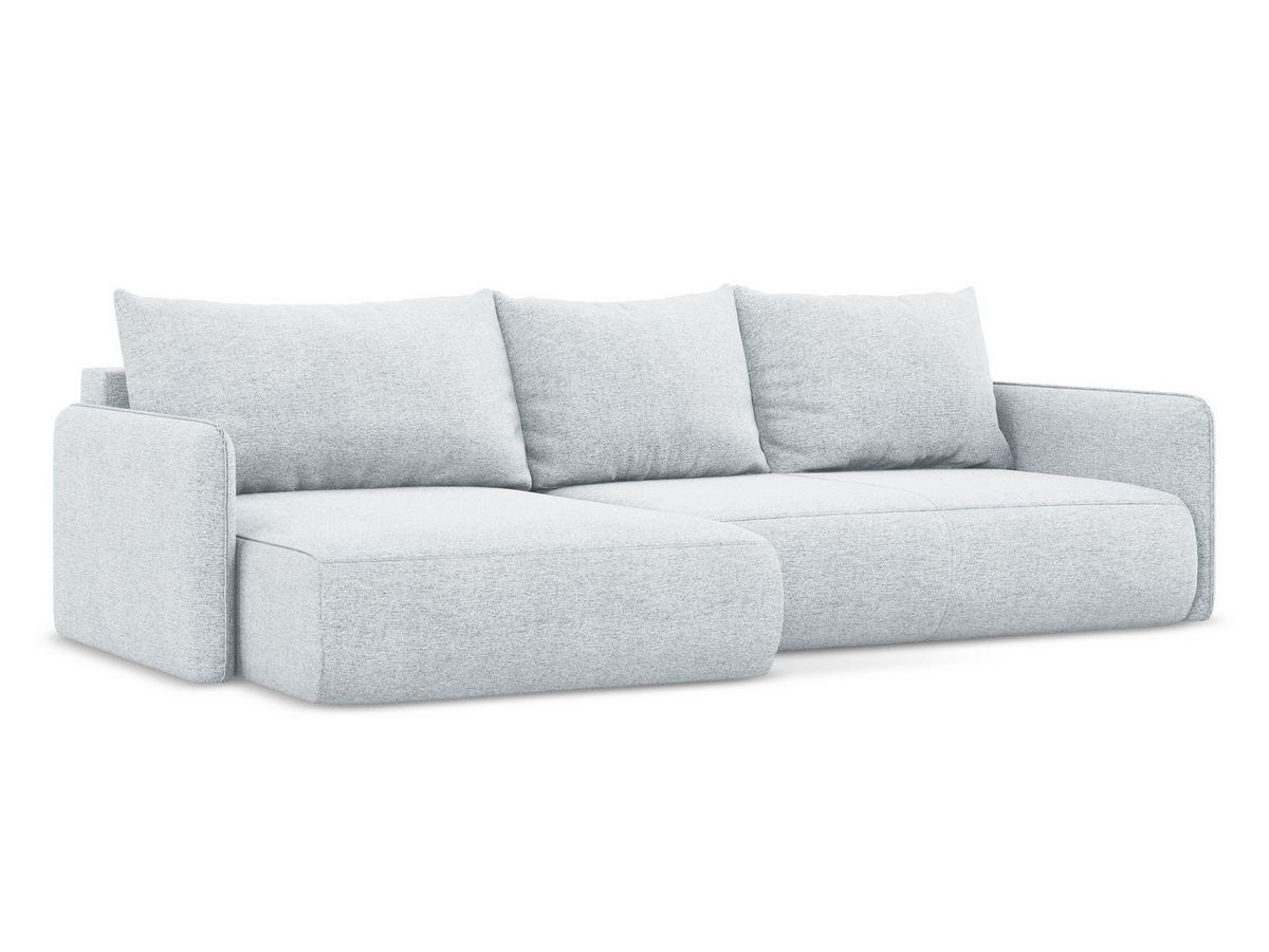 WOHNLANDSCHAFT Samt Stoff Schwarz - Schwarz, Kunststoff/Textil (398/82/185cm) - Makamii