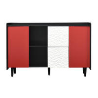 ANRICHTE Style Schwarz Rot 120/40/80 cm - Schwarz, Holz (120/80/40cm) - PANGIVO