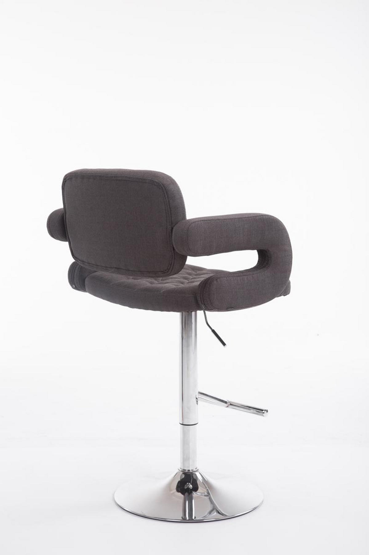 BARHOCKER Dubai, Gestell Metall in Chromoptik, STOFF Dunkelgrau - Chromfarben/Dunkelgrau, Textil/Metall (52/100/55cm) - TPFLiving