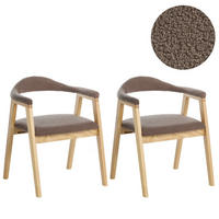 ESSZIMMERSTUHL 2er Set Holz Hellbraun/Taupe Oneco - Hellbraun, Holz (56/72/62cm) - Beliani